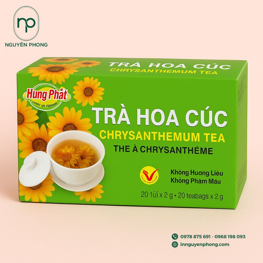 In hộp giấy đựng trà hoa cúc đẹp